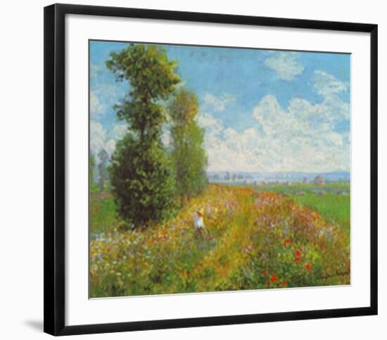 Meadow With Poplars-Claude Monet-Framed Art Print