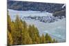 Meadows and the Village of Surlej by St. Moritz in Engadine, Graubunden, Swiss Alps, Switzerland-Roberto Moiola-Mounted Photographic Print