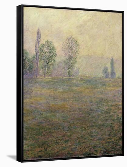 Meadows at Giverny-Claude Monet-Framed Stretched Canvas