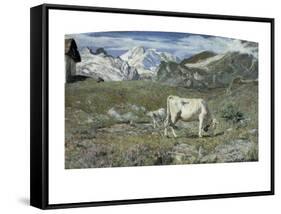 Meadows in Spring-Giovanni Segantini-Framed Stretched Canvas