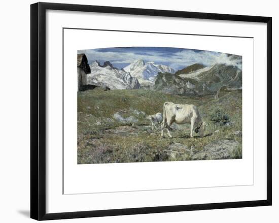 Meadows in Spring-Giovanni Segantini-Framed Art Print