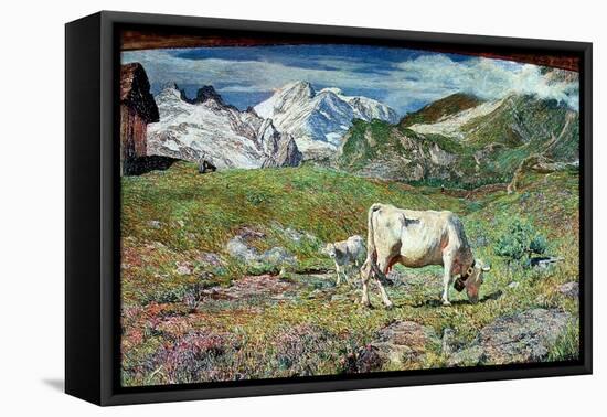 Meadows in Spring-Giovanni Segantini-Framed Stretched Canvas