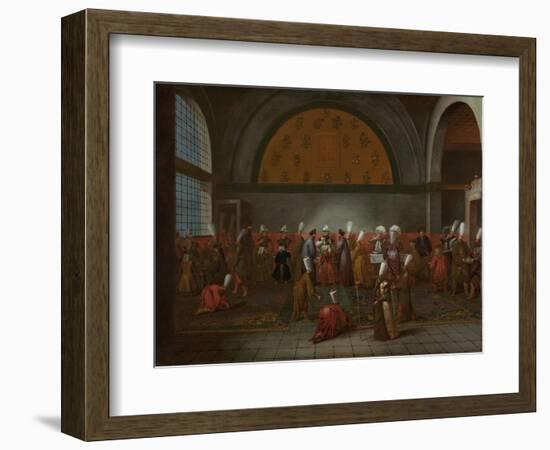 Meal in Honour of Ambassador Cornelis Calkoen-Jean Baptiste Vanmour-Framed Art Print