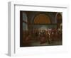 Meal in Honour of Ambassador Cornelis Calkoen-Jean Baptiste Vanmour-Framed Art Print