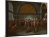 Meal in Honour of Ambassador Cornelis Calkoen-Jean Baptiste Vanmour-Mounted Art Print