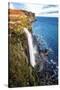 Mealt Falls and Kilt Rock, Isle of Skye, Inner Hebrides, Scotland, United Kingdom, Europe-Karen Deakin-Stretched Canvas