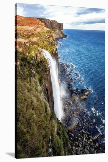 Mealt Falls and Kilt Rock, Isle of Skye, Inner Hebrides, Scotland, United Kingdom, Europe-Karen Deakin-Stretched Canvas