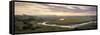 Meandering River Aln at Sunset, Foxton, Near Alnmouth, Northumberland, England, UK-Lee Frost-Framed Stretched Canvas