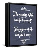Meaning of Life Distresed 1-Leslie Wing-Framed Stretched Canvas