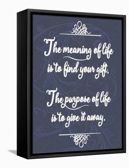 Meaning of Life Distresed 1-Leslie Wing-Framed Stretched Canvas