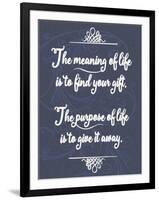 Meaning of Life Distresed 1-Leslie Wing-Framed Giclee Print