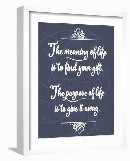 Meaning of Life Distresed 1-Leslie Wing-Framed Giclee Print