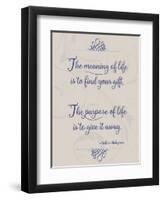 Meaning of Life Per Shakespeare-Leslie Wing-Framed Premium Giclee Print