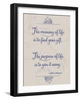 Meaning of Life Per Shakespeare-Leslie Wing-Framed Giclee Print