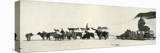 'Meares and Demetri with Their Dog Teams Leaving Hut Point', c1911, (1913)-Herbert Ponting-Stretched Canvas