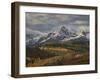 Mears Peak with Snow and Yellow Aspens in the Fall-James Hager-Framed Photographic Print