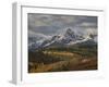 Mears Peak with Snow and Yellow Aspens in the Fall-James Hager-Framed Photographic Print