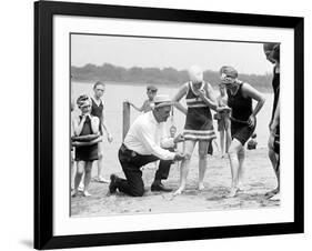 Measuring Bathing Suits, C.1922-null-Framed Photographic Print