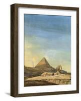 Measuring Sphinx, Detail of Pyramids of Menfis, 1798-Charles-Louis Balzac-Framed Giclee Print