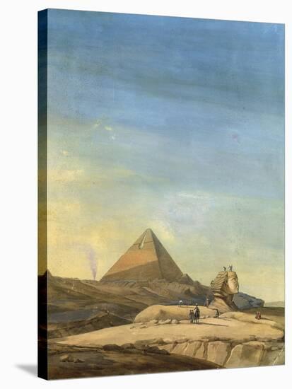 Measuring Sphinx, Detail of Pyramids of Menfis, 1798-Charles-Louis Balzac-Stretched Canvas