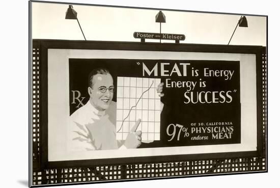 Meat Billboard-null-Mounted Art Print