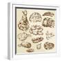 Meat - Hand Drawn Collection-canicula-Framed Art Print