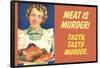 Meat Is Murder Tasty Tasty Murder Funny Poster Print-Ephemera-Framed Poster