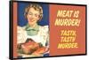 Meat Is Murder Tasty Tasty Murder Funny Poster-Ephemera-Framed Poster