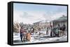 Meat Market During Winter, Russia, 1821-AC Houbigaot-Framed Stretched Canvas