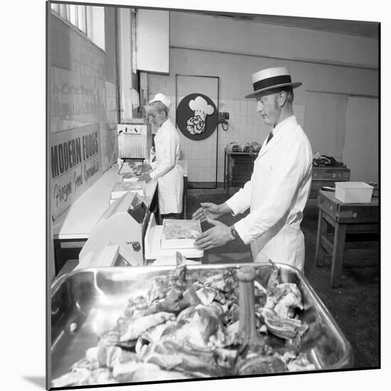 Meat Packing at a South Yorkshire Meat Processing Company, 1972-Michael Walters-Mounted Photographic Print