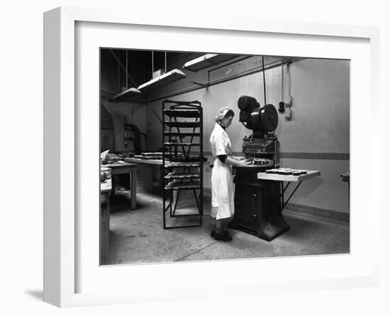 Meat Pie Production, Rawmarsh, South Yorkshire, 1959-Michael Walters-Framed Photographic Print