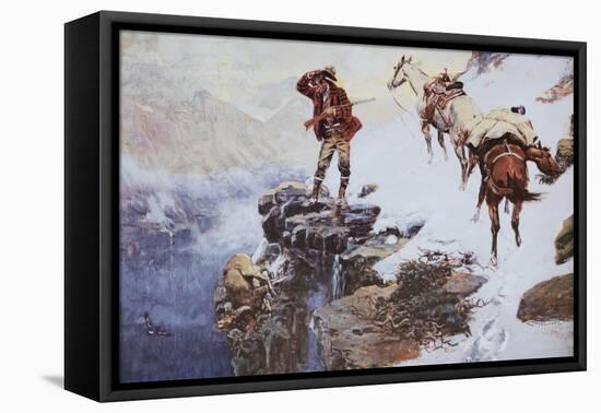 Meat's not Meat 'Til It's in the Pan-Charles Marion Russell-Framed Stretched Canvas