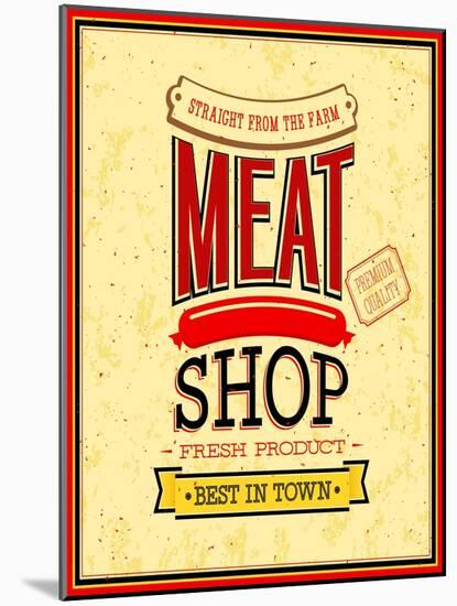 Meat Shop Design-MiloArt-Mounted Art Print