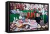 Meat Stall in Market in Spain-Felipe Rodriguez-Framed Stretched Canvas