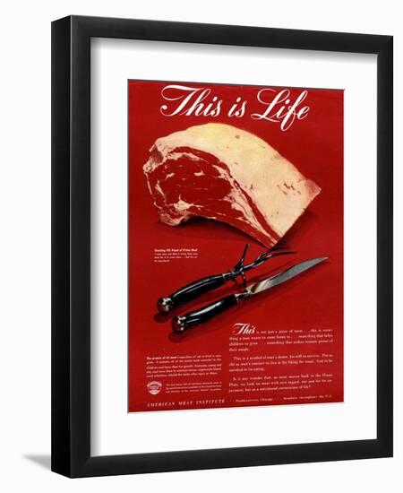 Meat, USA, 1940-null-Framed Premium Giclee Print