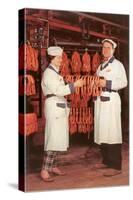 Meatpackers Checking Sausages-null-Stretched Canvas