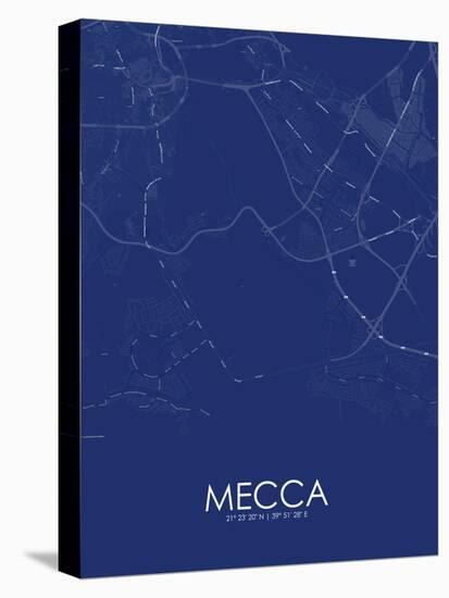 Mecca, Saudi Arabia Blue Map-null-Stretched Canvas