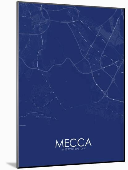 Mecca, Saudi Arabia Blue Map-null-Mounted Poster