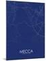 Mecca, Saudi Arabia Blue Map-null-Mounted Poster