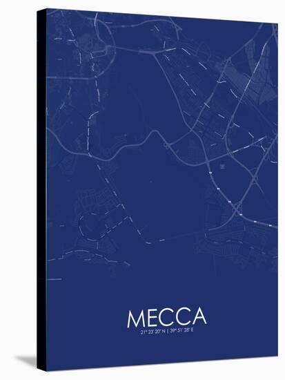 Mecca, Saudi Arabia Blue Map-null-Stretched Canvas