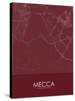 Mecca, Saudi Arabia Red Map-null-Stretched Canvas