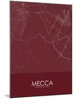 Mecca, Saudi Arabia Red Map-null-Mounted Poster
