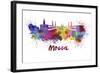 Mecca Skyline in Watercolor-paulrommer-Framed Art Print