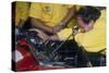 Mechanic at Work in the Ferrari Pits, 1988-null-Stretched Canvas