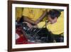 Mechanic at Work in the Ferrari Pits, 1988-null-Framed Photographic Print