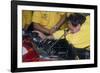 Mechanic at Work in the Ferrari Pits, 1988-null-Framed Photographic Print