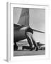 Mechanic Climbing Into Tailpipe to Check Clearance Between Turbine Wheel Bucket Tips and rug-Charles E^ Steinheimer-Framed Photographic Print