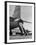 Mechanic Climbing Into Tailpipe to Check Clearance Between Turbine Wheel Bucket Tips and rug-Charles E^ Steinheimer-Framed Photographic Print