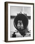 Mechanic Climbing Into Tailpipe to Check Clearance Between Turbine Wheel Bucket Tips and rug-Charles E^ Steinheimer-Framed Photographic Print