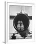 Mechanic Climbing Into Tailpipe to Check Clearance Between Turbine Wheel Bucket Tips and rug-Charles E^ Steinheimer-Framed Photographic Print